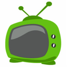 Televisión verde escultura fotografica
