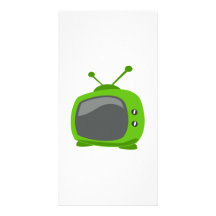 Televisión verde tarjeta fotografica personalizada