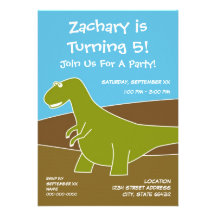 Tema de la fiesta de cumpleaños del dinosaurio invitaciones personalizada