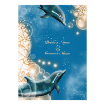 Tema de la playa - fiesta elegante del delfín del  invitación personalizada
