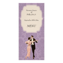 Tema de los años 20 del menú del boda lona