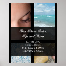 Tema de lujo azul y negro del balneario poster