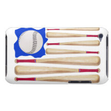Tema del béisbol de la bandera de los E.E.U.U. iPod Case-Mate Fundas