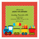 Tema del cumpleaños de los trenes invitaciones personalizada