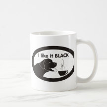 Tema negro del café de Labrador Tazas De Café