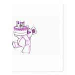 Tema rosado del fiesta del oso de peluche del cump tarjeta postal