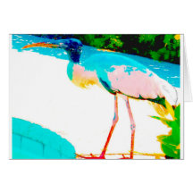 Tema tropical del gráfico de la cigüeña tarjetón