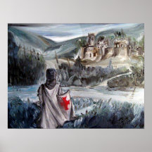 Templario antes de un castillo poster