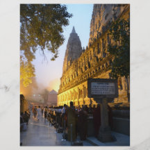 Templo budista Bodh Gaya la India de Mahabodhi Tarjeta Publicitaria