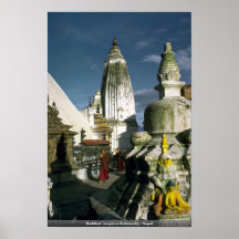 Templo budista en Katmandu, Nepal Posters