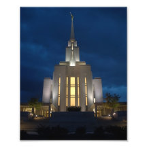 Templo de Utah LDS (mormón) de la montaña de Oquir Impresiones Fotograficas