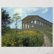 Templo griego, Segesta, Sicilia, Italia Flyer A Todo Color
