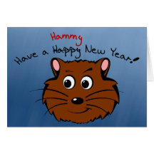 Tenga un Año Nuevo del hámster feliz Tarjeton