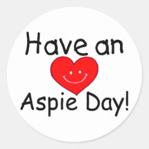 Tenga un día de Aspie (Hrt sonriente) Etiquetas
