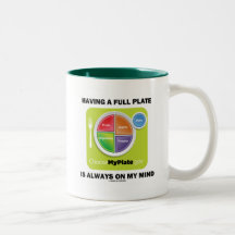 Tenga una placa llena está siempre en mi mente tazas