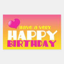 Tenga una tarjeta del feliz cumpleaños rectangular pegatinas