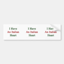 Tengo un corazón italiano pegatina de parachoque