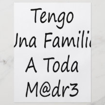 Tengo Una Familia un Toda Madre Tarjetón