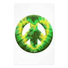Teñido anudado verde y amarillo papelería