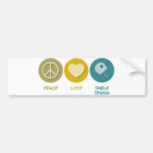 Tenis de mesa del amor de la paz pegatina de parachoque