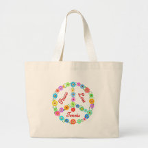 Tenis del amor de la paz bolsa de mano