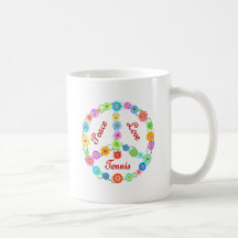 Tenis del amor de la paz tazas de café
