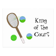 Tenis - rey de la corte tarjeta postal