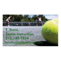 tenis, T. Ennis, instrucción 212.123.12 del tenis… Plantillas De Tarjeta De Negocio