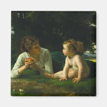 Tentación, William-Adolphe Bouguereau Imán De Frigorífico