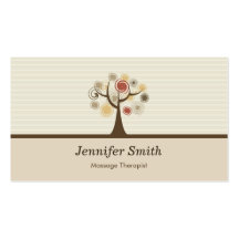 Terapeuta del masaje - tema natural elegante tarjetas personales