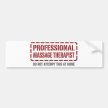Terapeuta profesional del masaje pegatina de parachoque