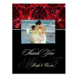 Terciopelo rojo + La foto del boda del damasco de  Tarjetas Postales