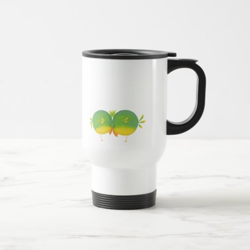 Termal linda del viaje de los pájaros del amor taza de café