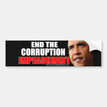 Termine la corrupción - acuse a Obama Etiqueta De Parachoque