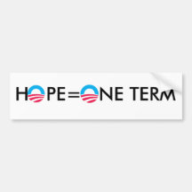 Término de Hope=One Pegatina De Parachoque