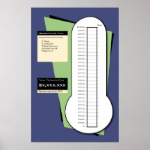 Termómetro Fundraising incluyendo columna de fecha Posters