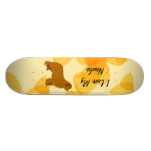 Terranova - diseño de las hojas del oro patineta personalizada