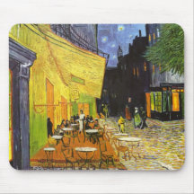 Terraza del café de Van Gogh en la noche Tapete De Ratón