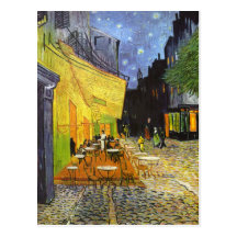 Terraza del café de Van Gogh en la noche Postales