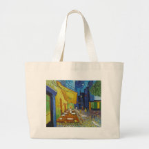 Terraza del café en la noche de Vincent van Gogh Bolsas Lienzo