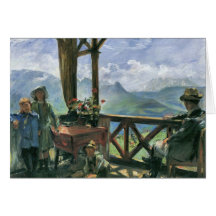 Terraza en Klobenstein, Tyrolia de Lovis Corinto Tarjetón