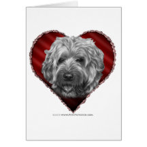 Terrier de trigo Suave-Revestido con el corazón Felicitación