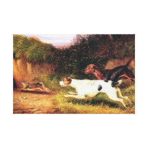 Terrier que pinta la reproducción del vintage lona envuelta para galerias