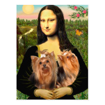 Terrieres de Yorkshire (dos) - Mona Lisa Tarjetas Postales