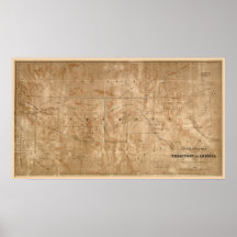 Territorio de 1860 mapas de Arizona Posters