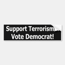 Terrorismo de la ayuda - voto Demócrata Pegatina De Parachoque