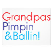Texto azul rojo del abuelo que dice al abuelo Pimp Comunicado Personalizado