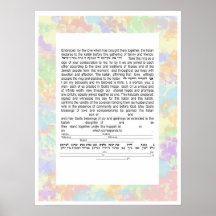 Texto conservador colorido Ketubah Impresiones