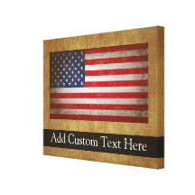 Texto de la bandera americana w/Custom del vintage Impresiones En Lona