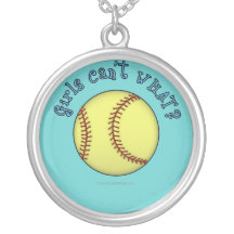 Texto del azul del Softball-Cielo de los chicas Collar